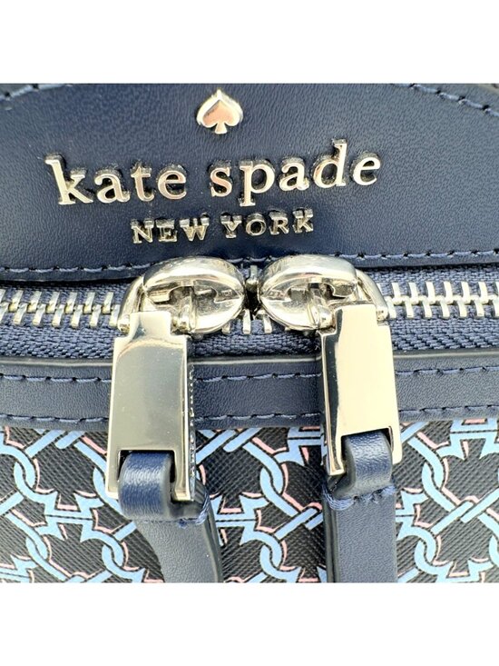 NWT Kate Spade New York Link Mini Convertible Backpack Blue Multi Coated Canvas main image 5